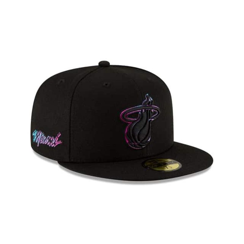 NBA Miami Heat City Edition Alt 59Fifty Fitted (BGI3879) - Black New Era Caps